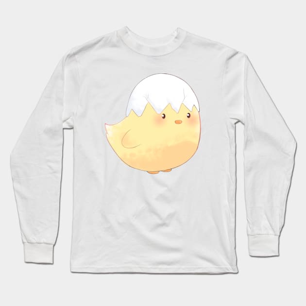 Baby chick with egg hat Long Sleeve T-Shirt by Actral Ravens